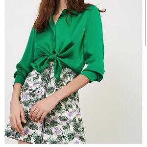 Maje Mini Skirt Green And White